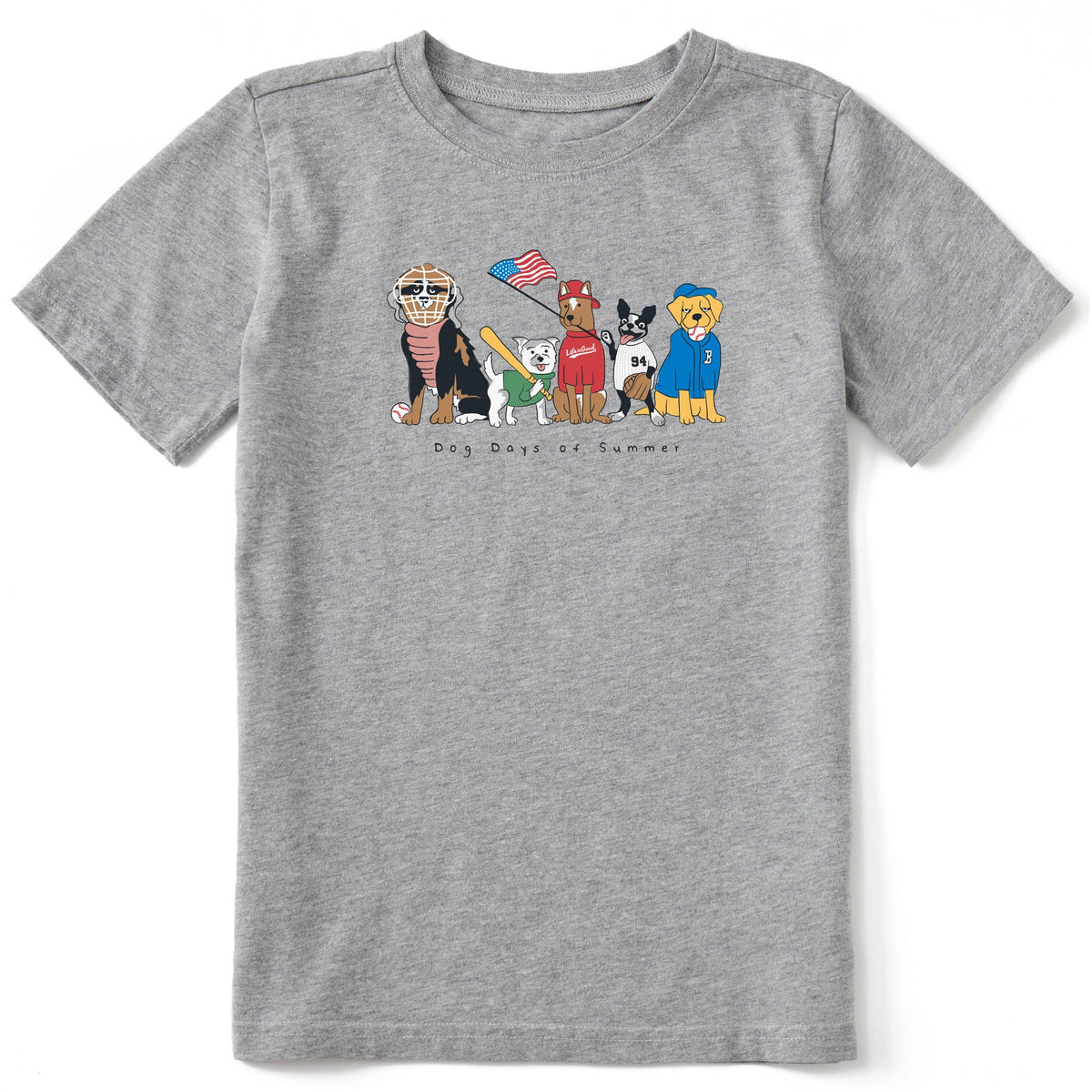 Kids Dog Days of Summer Baseball Short Sleeve Crusher Tee