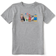 Kids Dog Days of Summer Baseball Short Sleeve Crusher Tee