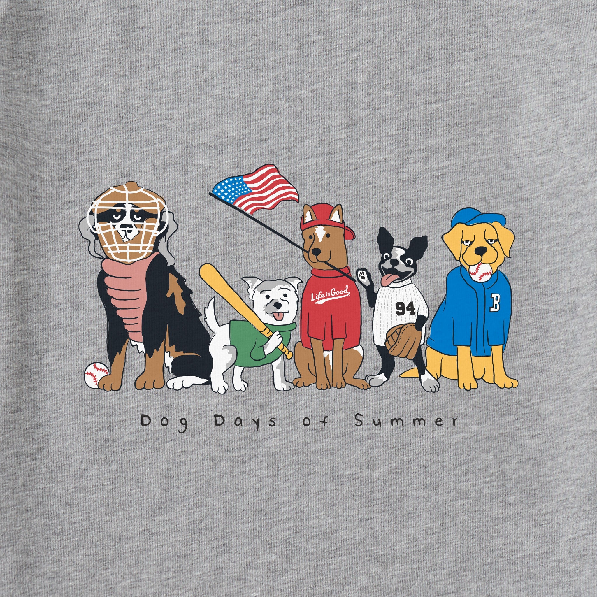 Kids Dog Days of Summer Baseball Short Sleeve Crusher Tee