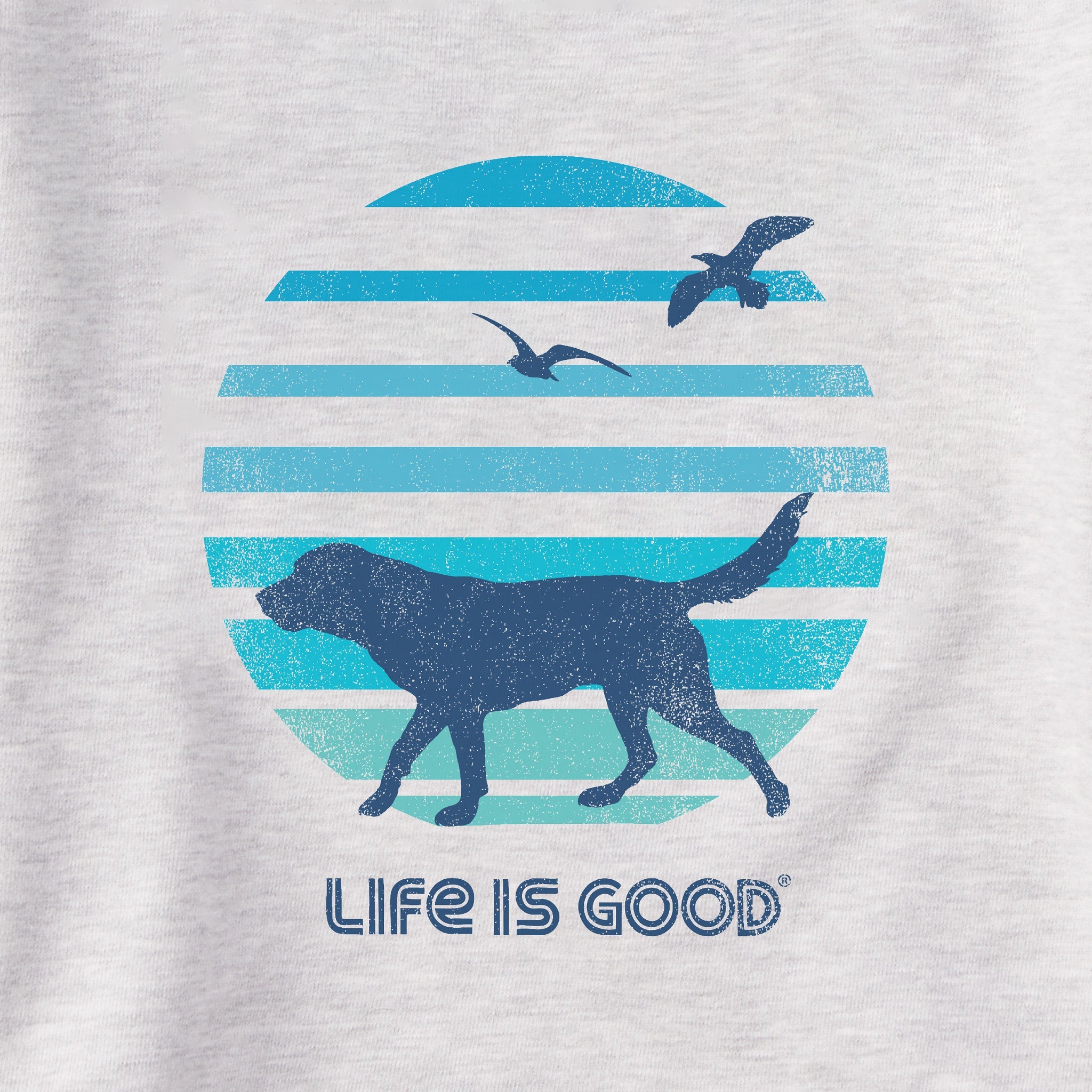 Women's 70's Retro Dog Beach Walk Simply True Fleece Crew