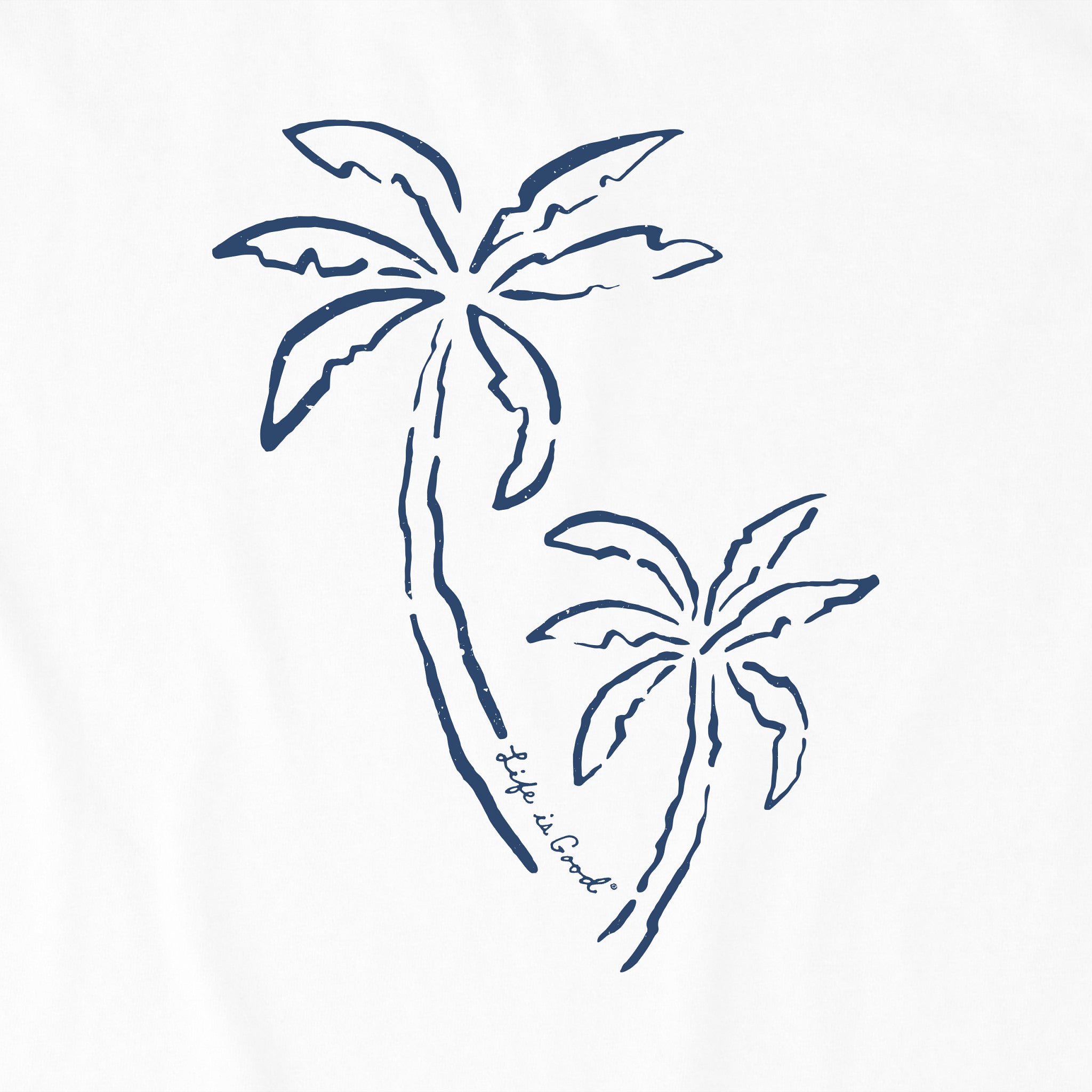 Men's Two Simple Palms Short Sleeve Crusher Tee