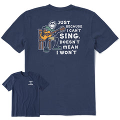 Men's Jake Can't Sing Guitar Short Sleeve Crusher Tee