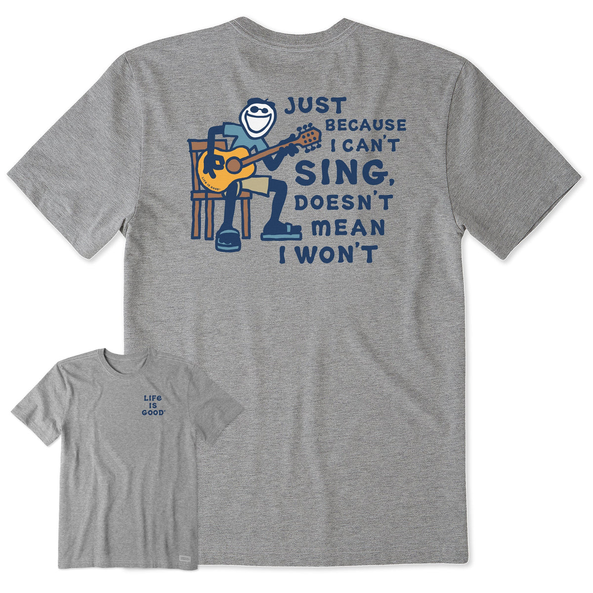 Men's Jake Can't Sing Guitar Short Sleeve Crusher Tee
