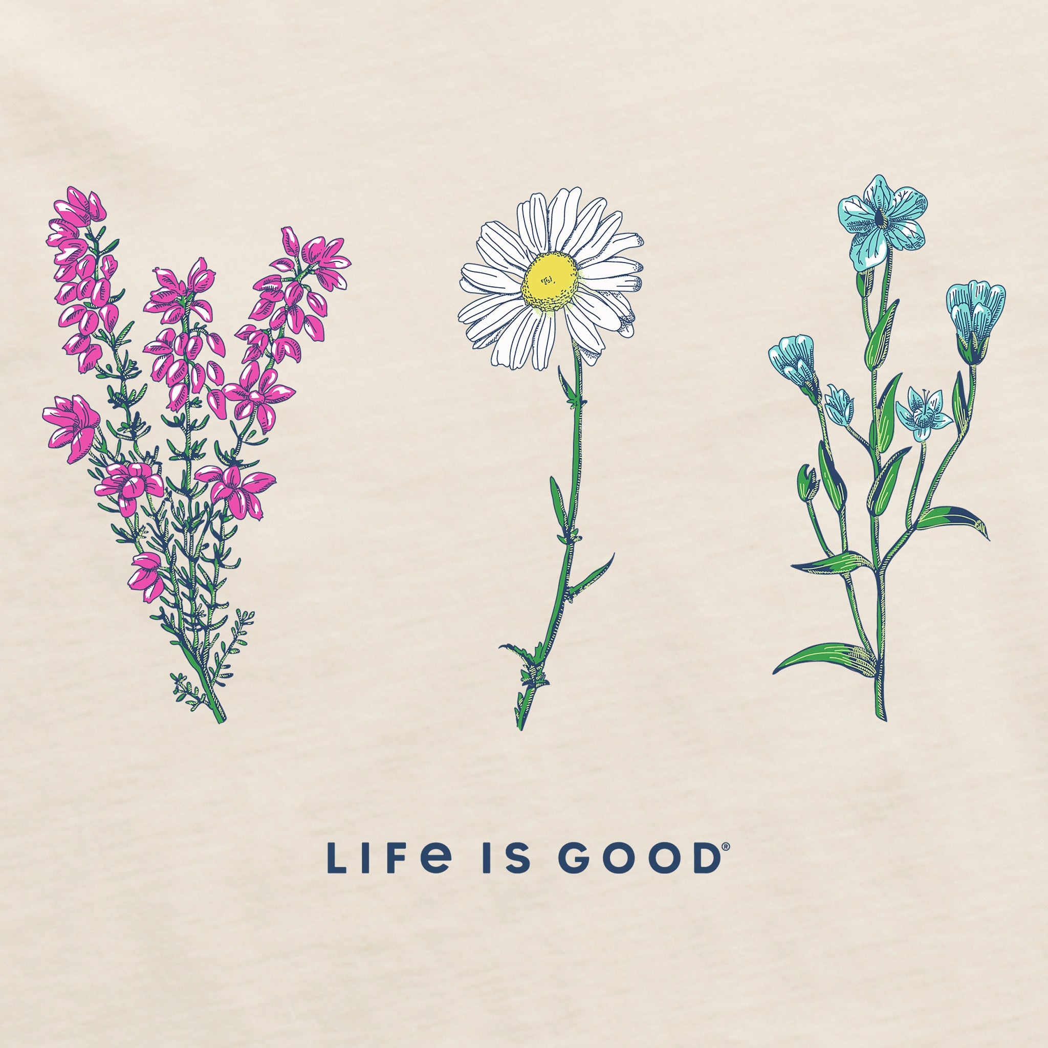 Women's Detailed Wildflowers Short Sleeve Crusher Boxy Tee