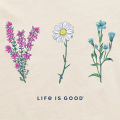 Women's Detailed Wildflowers Short Sleeve Crusher Boxy Tee
