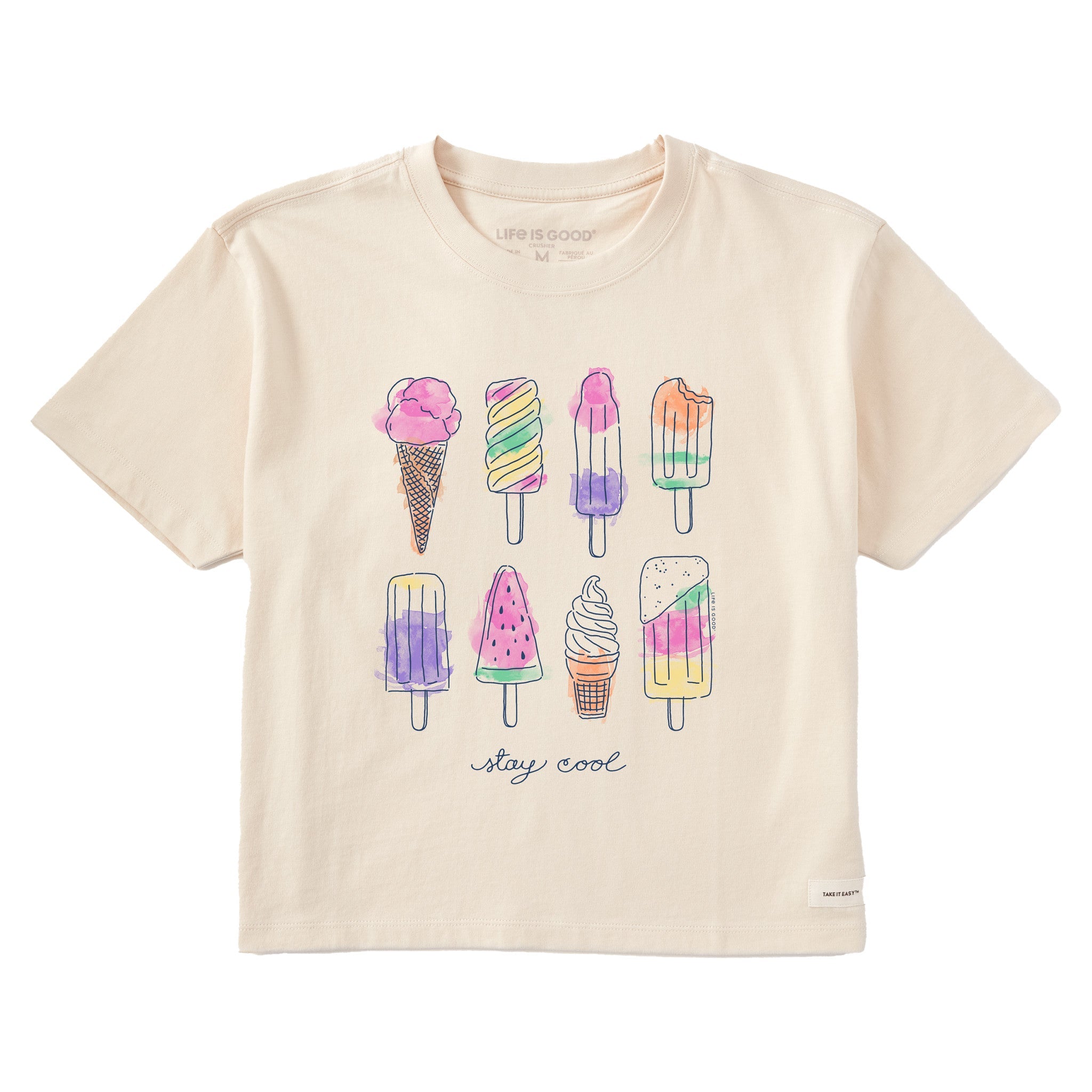 Women's Ice Cream & Popsicles Short Sleeve Crusher Boxy Tee