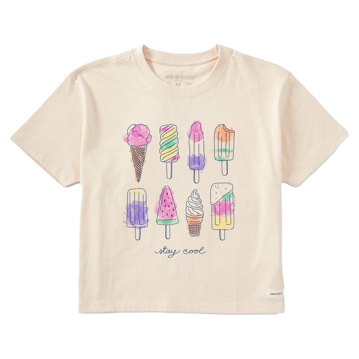Women's Ice Cream & Popsicles Short Sleeve Crusher Boxy Tee