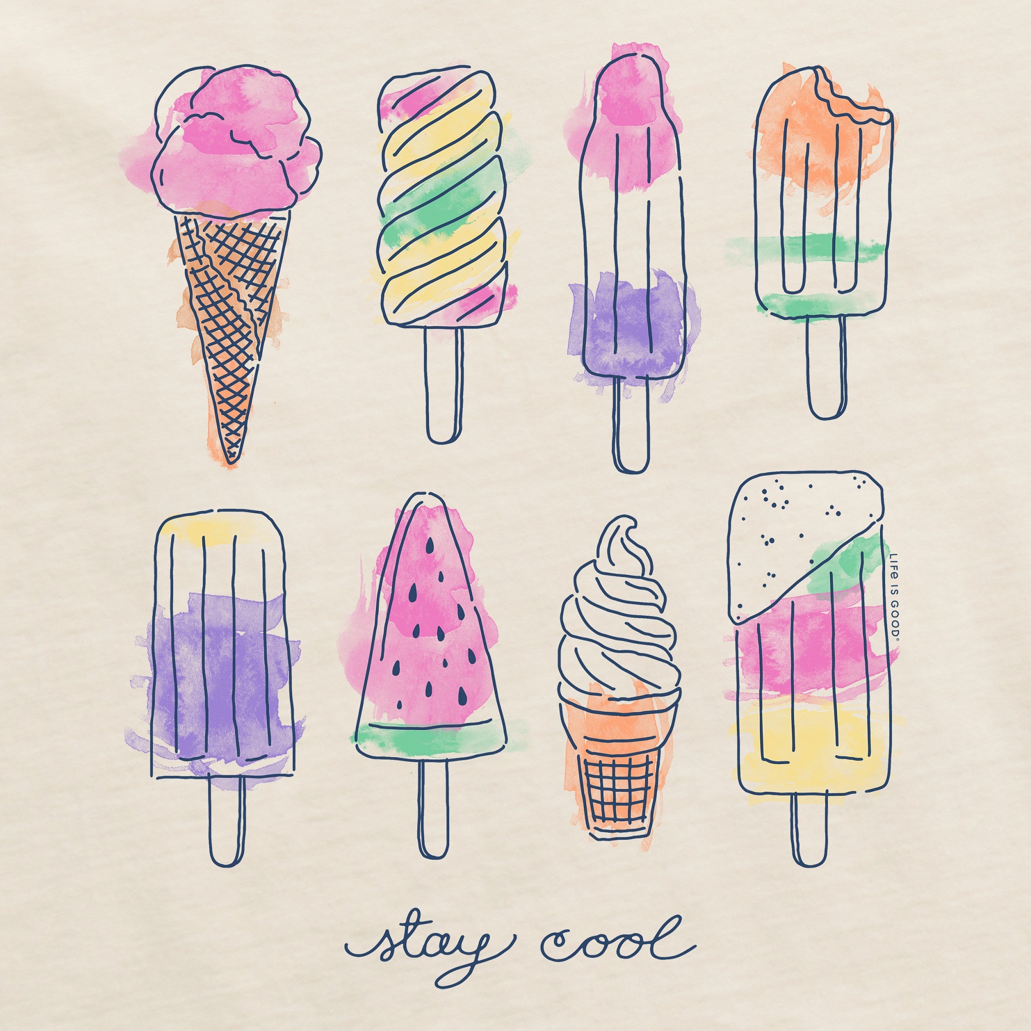 Women's Ice Cream & Popsicles Short Sleeve Crusher Boxy Tee