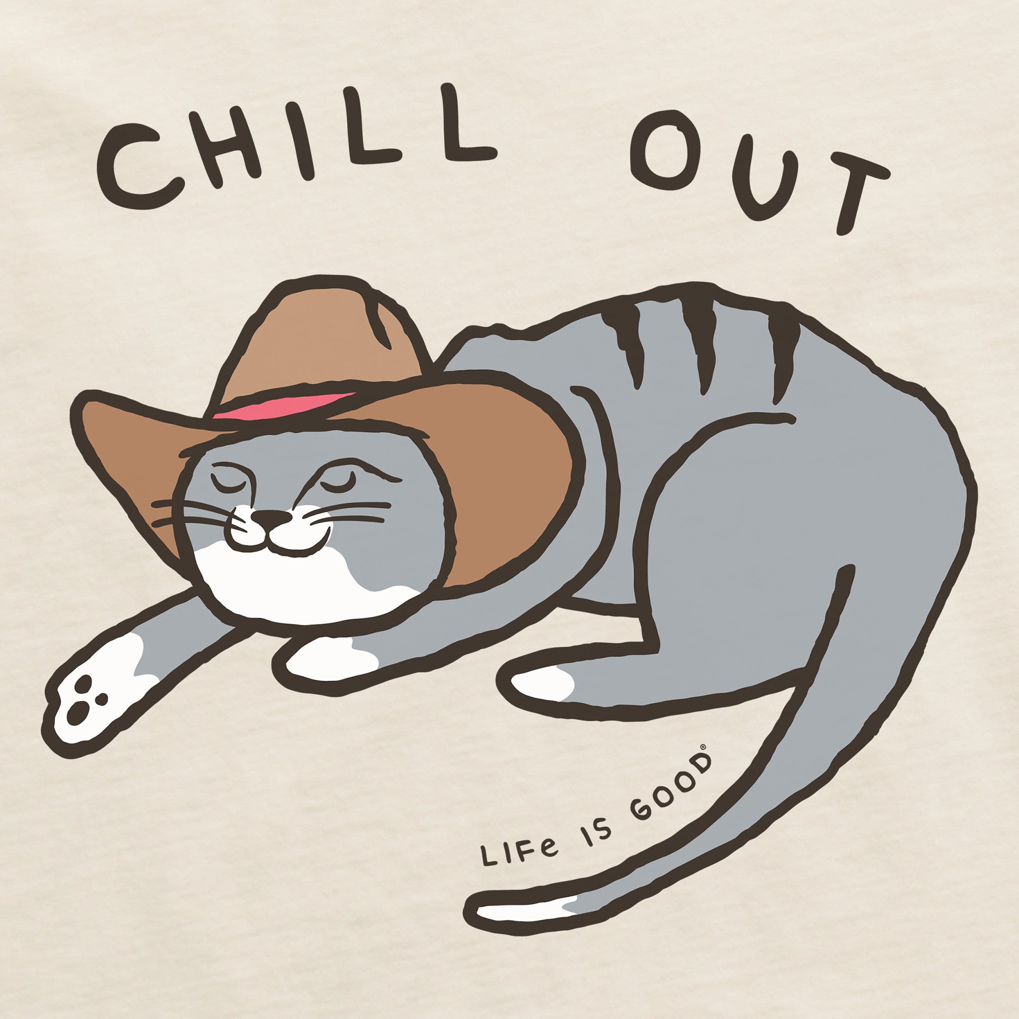 Women's Chill Out Cat Short Sleeve Crusher Boxy Tee