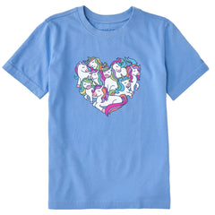 Kids Heart Of Unicorns Short Sleeve Crusher Tee