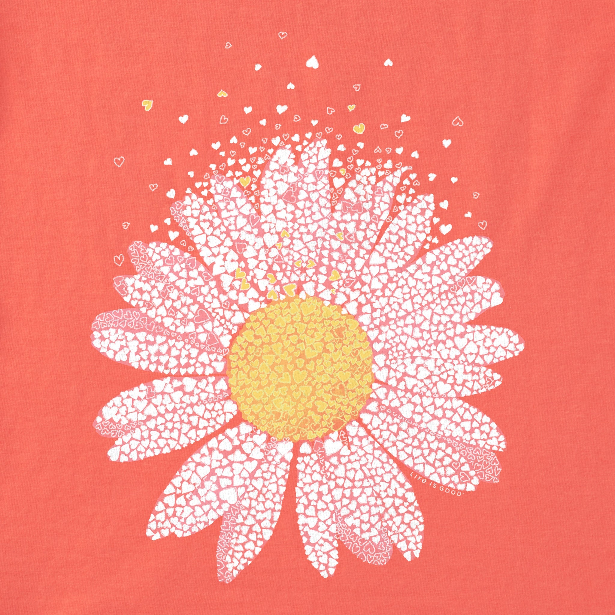 Women's Flower of Hearts Short Sleeve Crusher Vee
