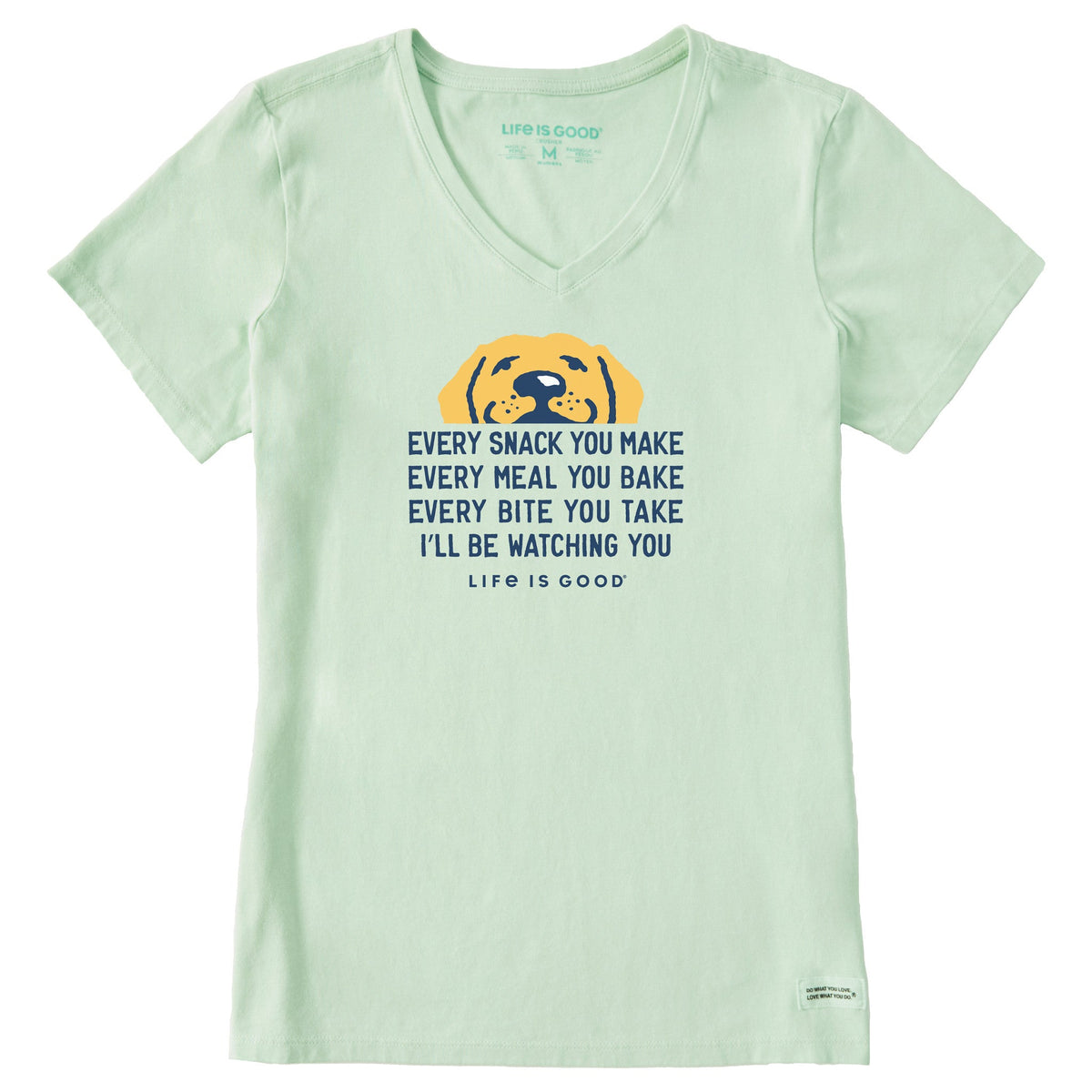 Women's I'll Be Watching You Yellow Lab Short Sleeve Crusher Vee