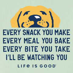 Women's I'll Be Watching You Yellow Lab Short Sleeve Crusher Vee