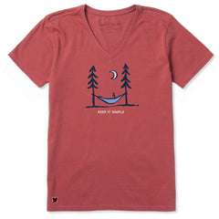 Women's Keep it Simple Peace Hammock Short Sleeve Crusher Vee