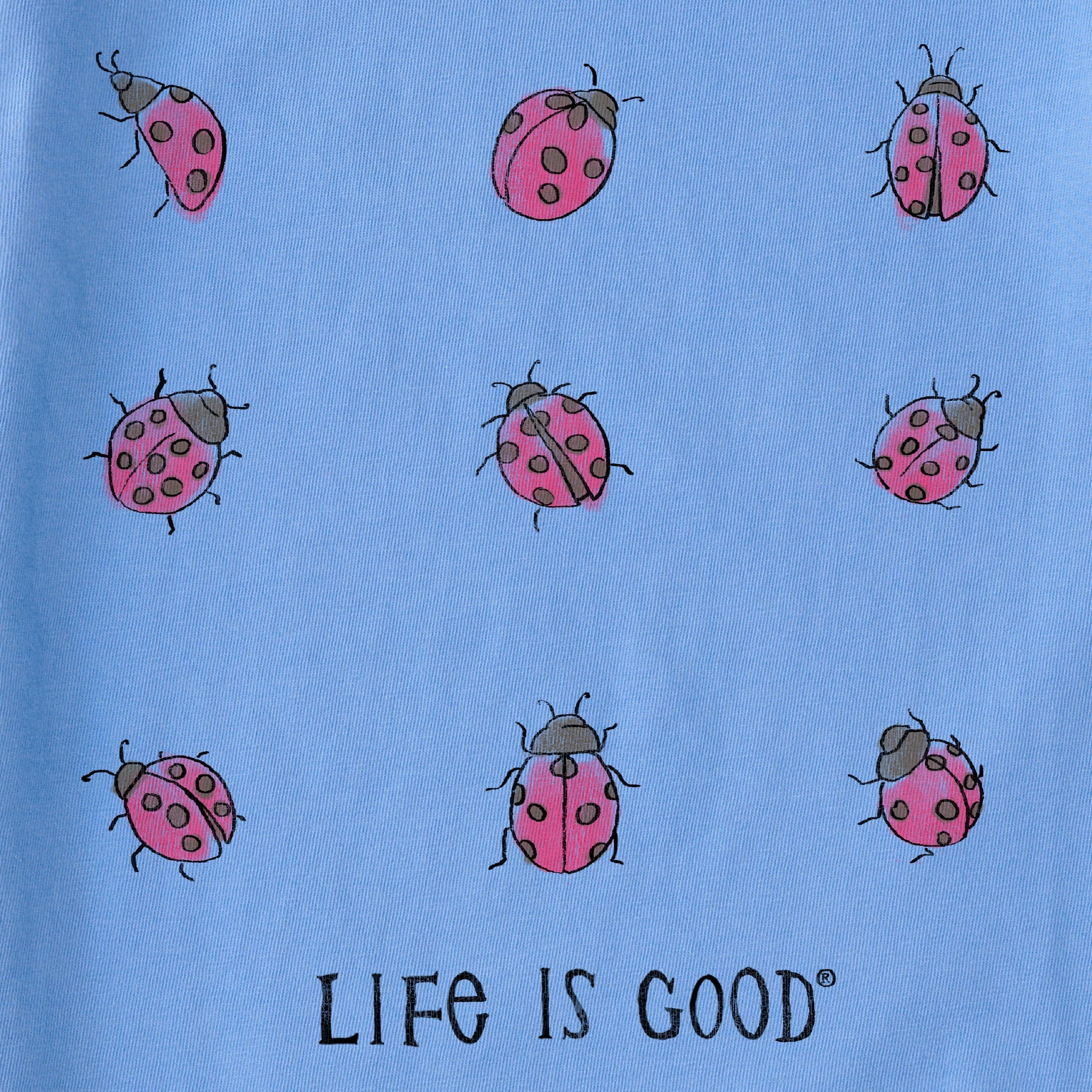 Women's Ladybug Grid Short Sleeve Crusher Vee