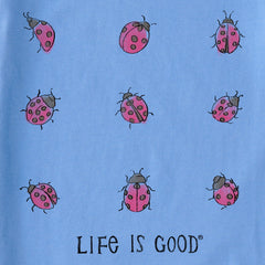 Women's Ladybug Grid Short Sleeve Crusher Vee