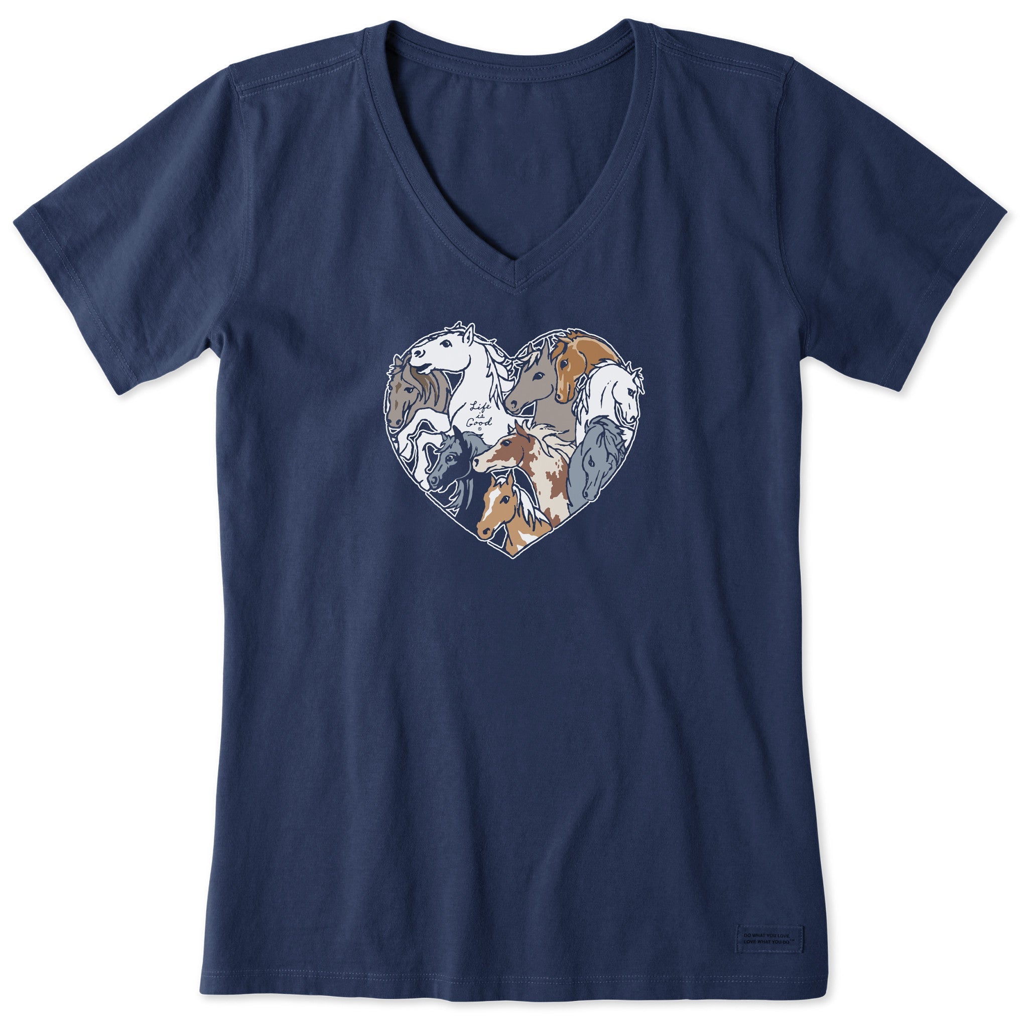 Women's Horses Heart Short Sleeve Vee