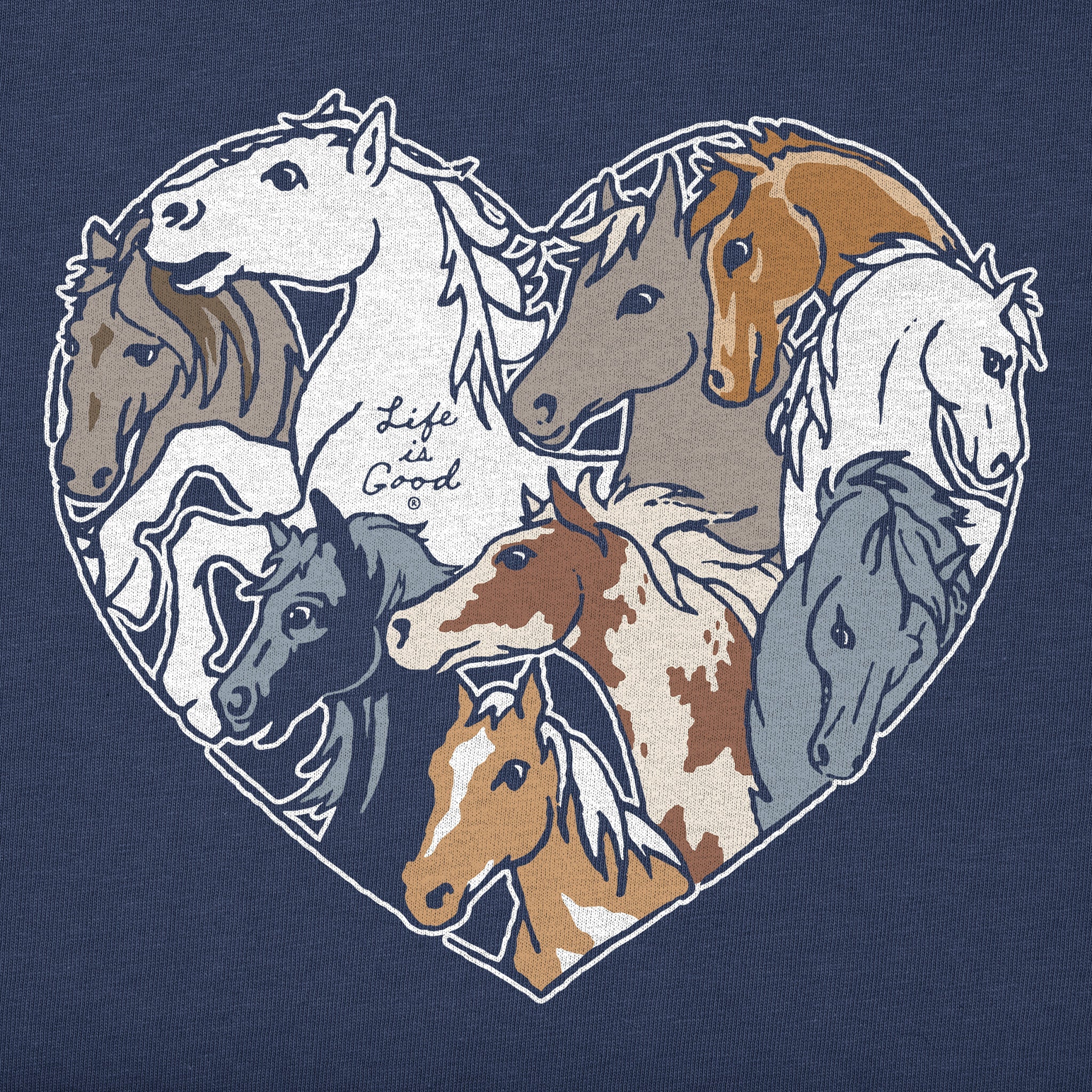 Women's Horses Heart Short Sleeve Vee