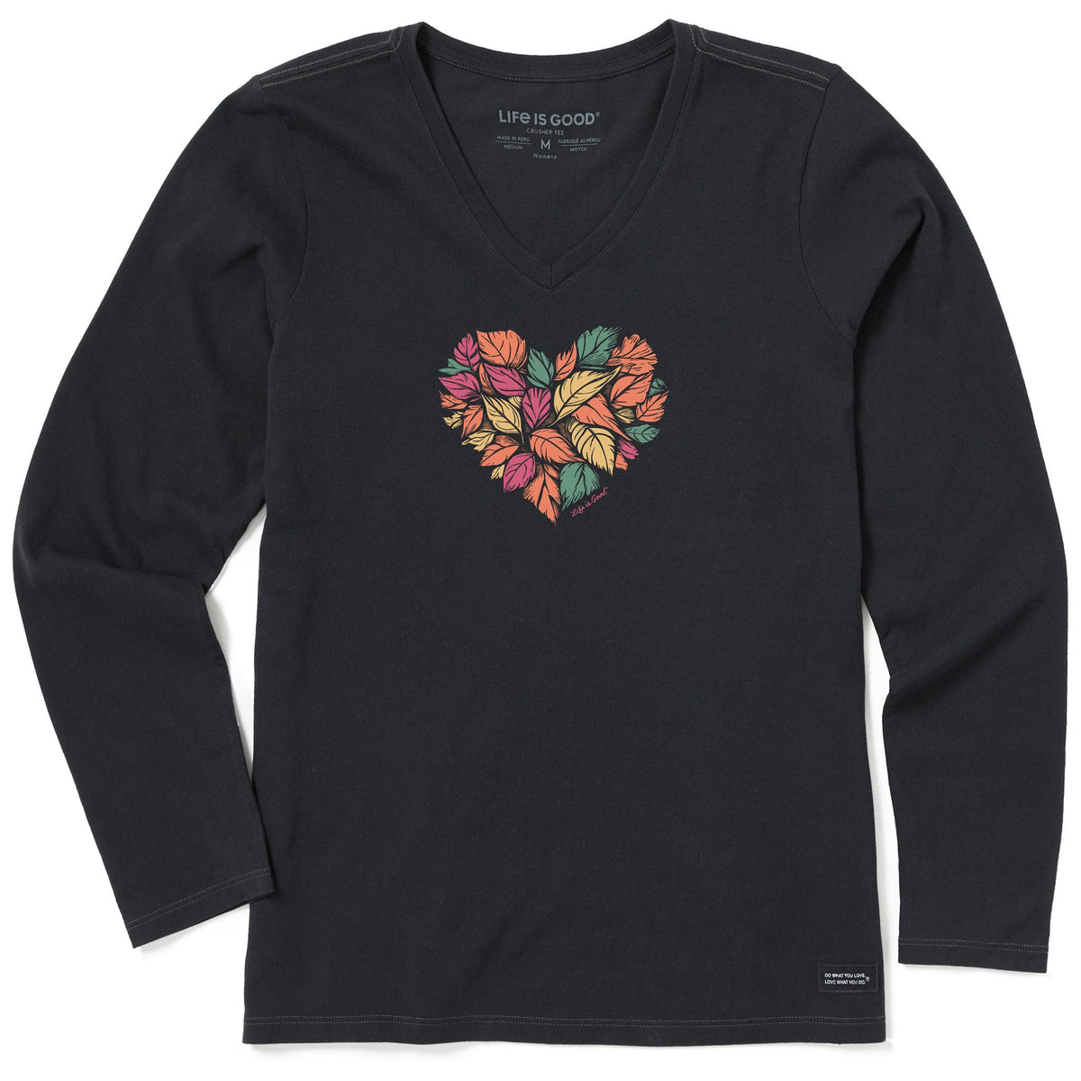 Women's Leaf Heart Long Sleeve Crusher-LITE Vee