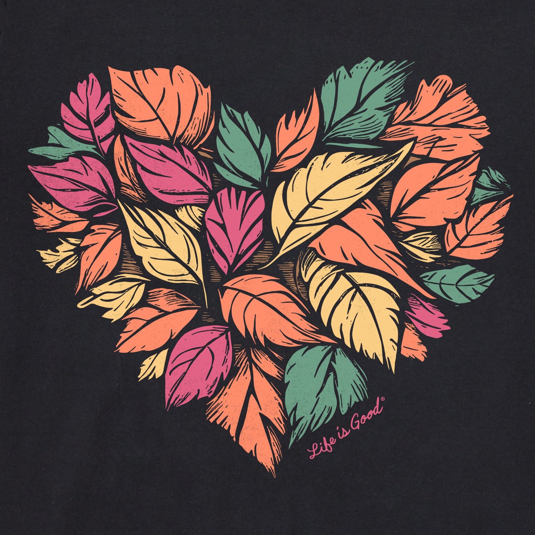 Women's Leaf Heart Long Sleeve Crusher-LITE Vee
