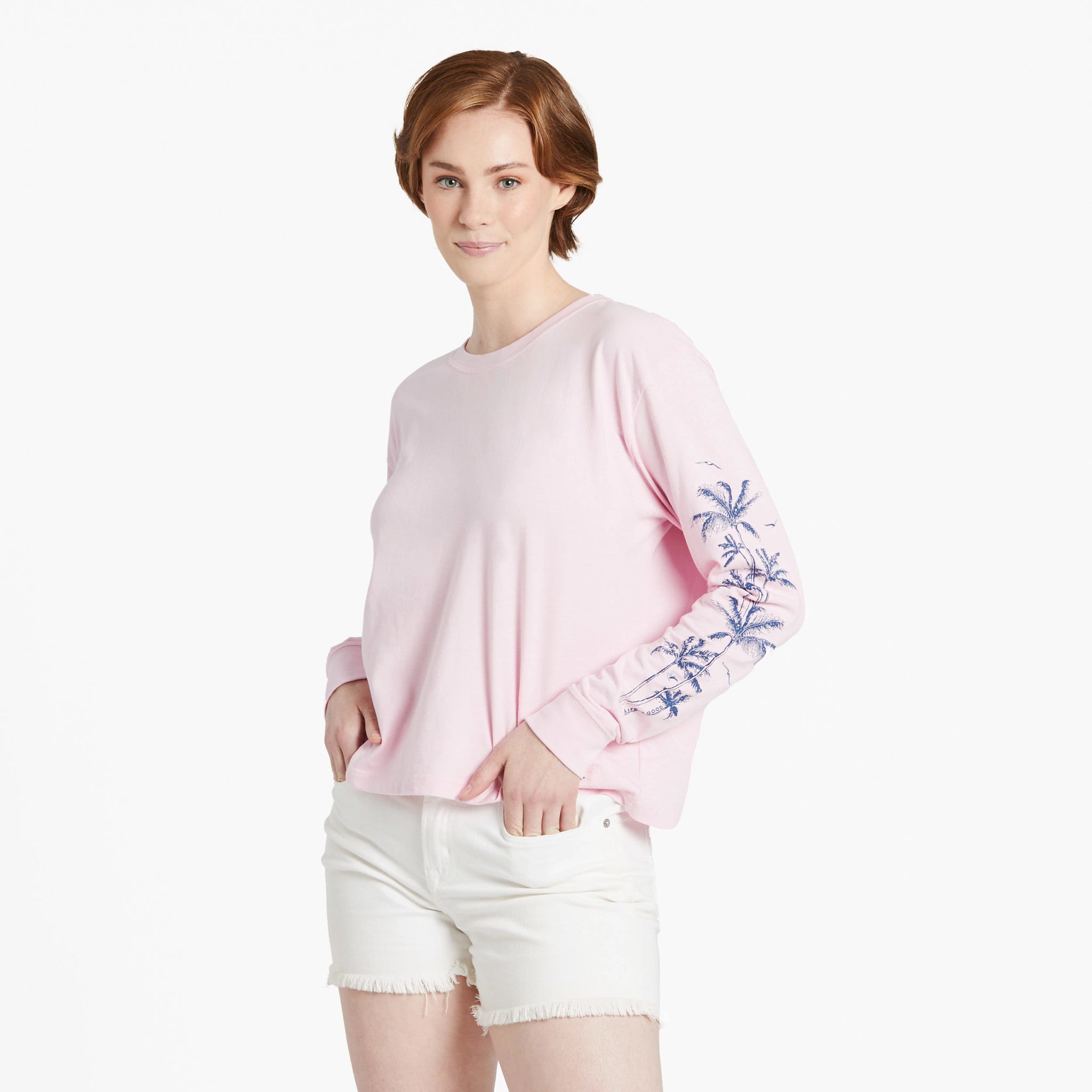 Women's Here For The Palms Long Sleeve Crusher Boxy Tee
