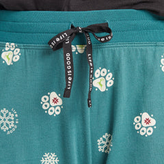 Women's Holiday Paw Pattern Snuggle Up Sleep Pant