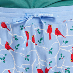 Women's Cardinal Branch Pattern Snuggle Up Sleep Pant