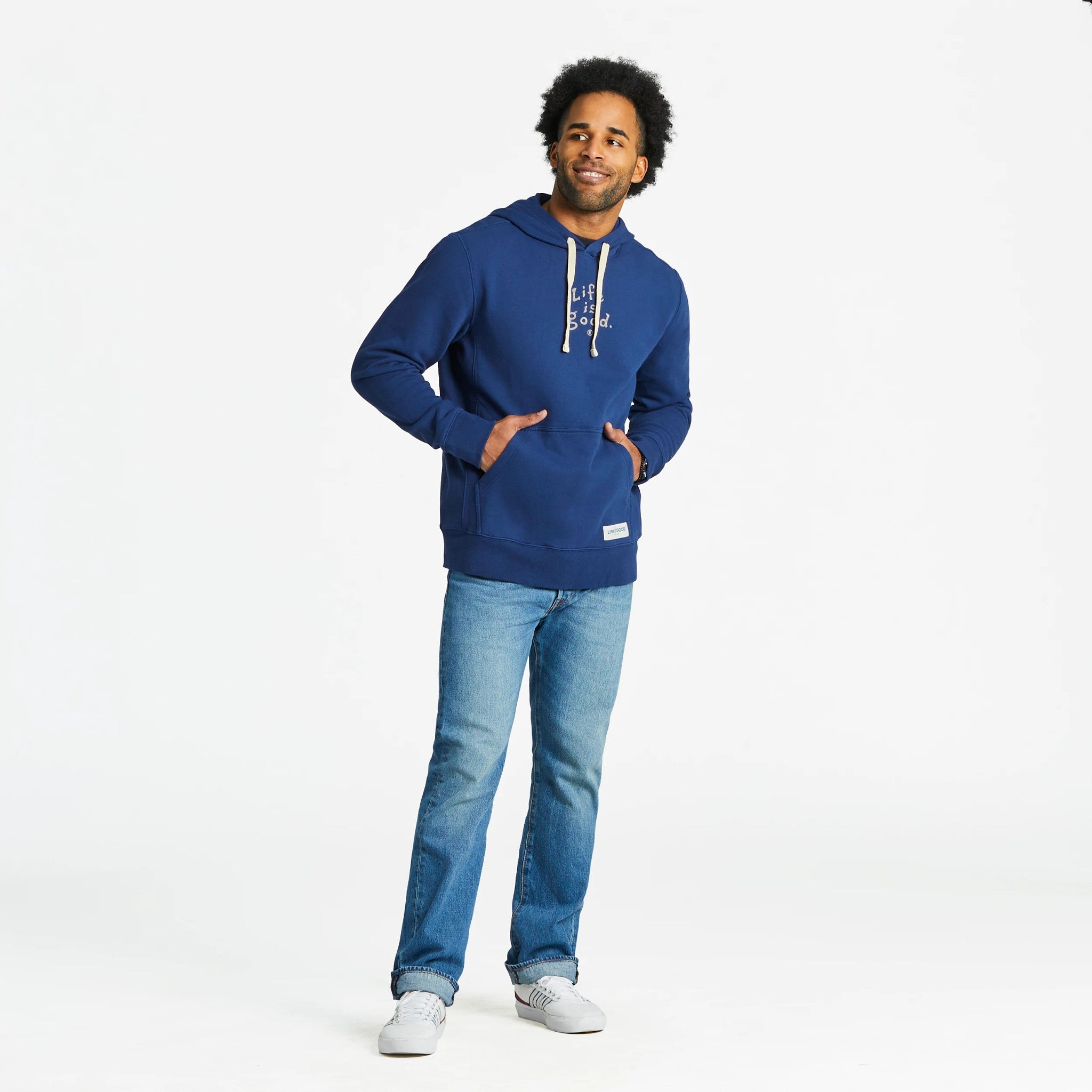 Men's LIG Vintage Wordmark Stacked Simply True Fleece Hoodie