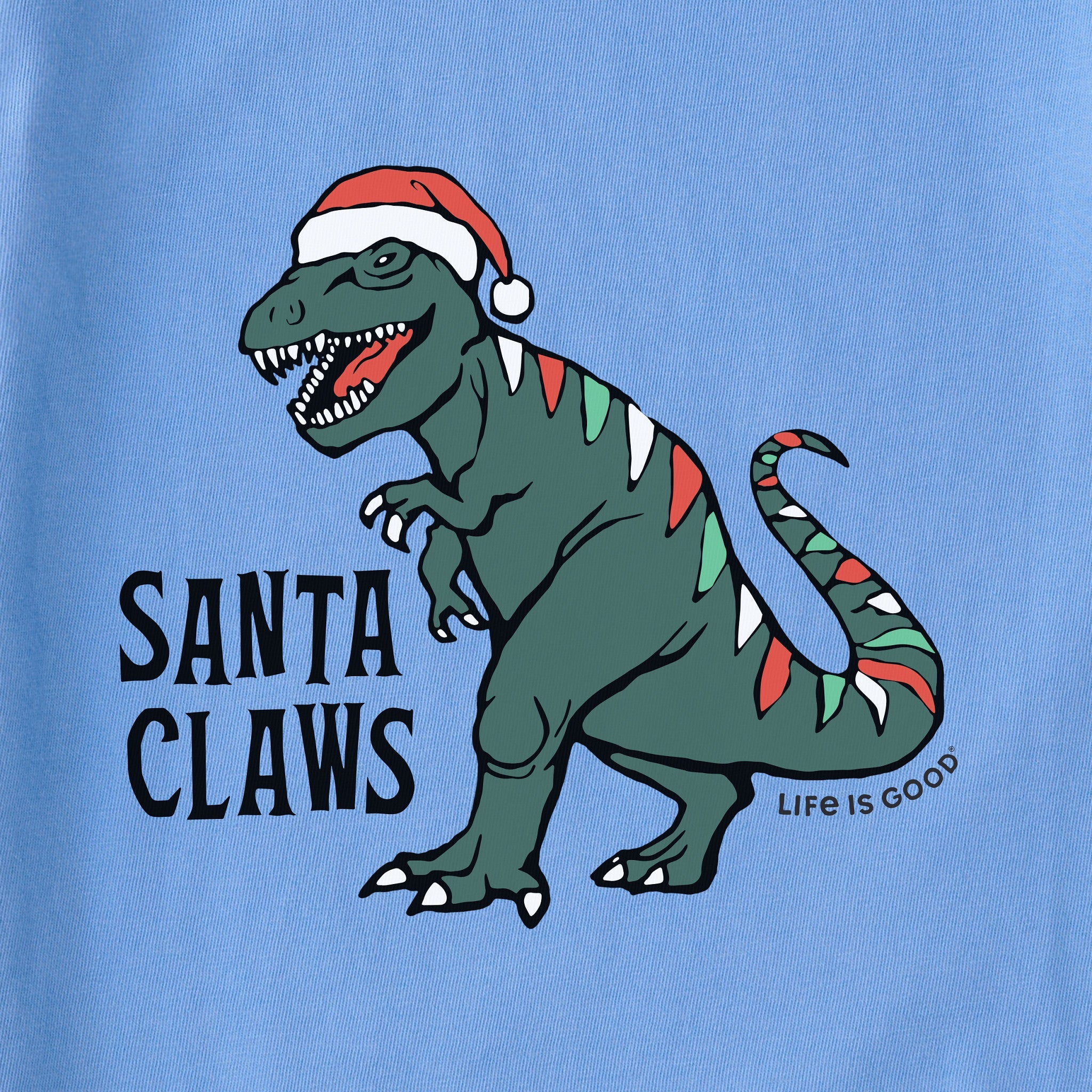 Toddler Santa Claws Dino Long Sleeve Crusher Tee