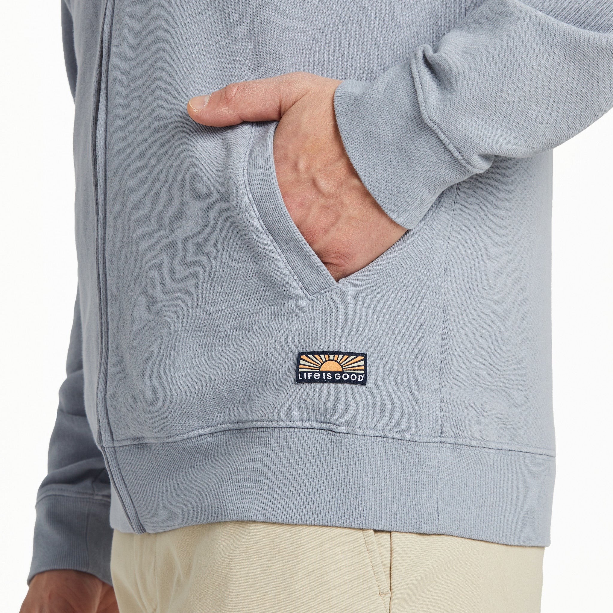 Men's Solid French Terry Zip Hoodie
