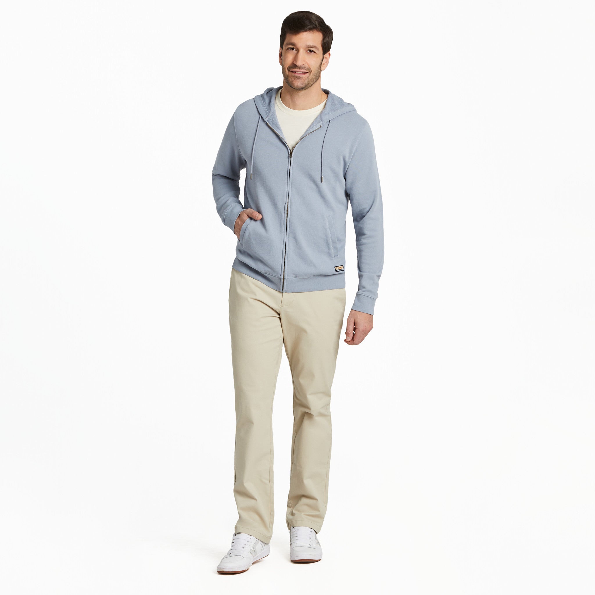 Men's Solid French Terry Zip Hoodie