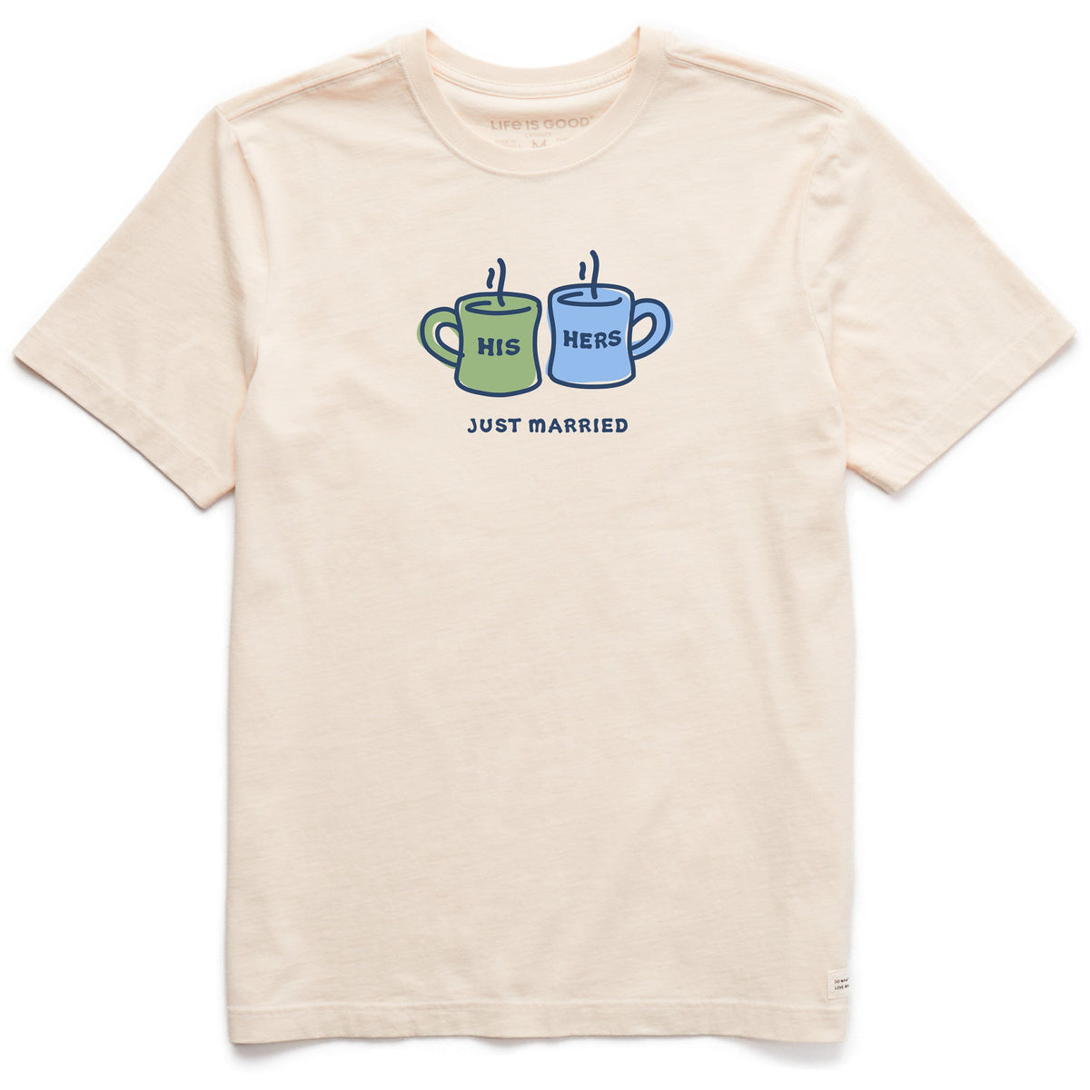Men's His Hers Just Married Mugs Short Sleeve Crusher Tee