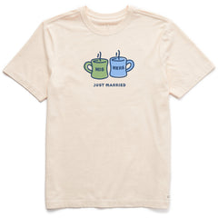 Men's His Hers Just Married Mugs Short Sleeve Crusher Tee