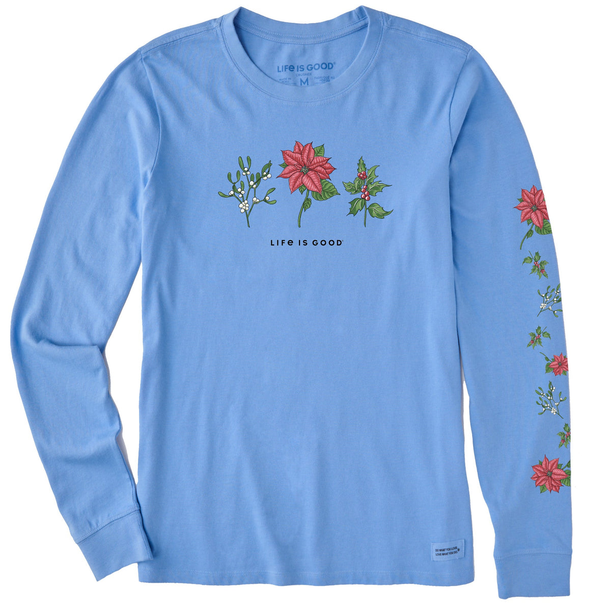 Women's Holiday Flowers Long Sleeve Crusher Tee