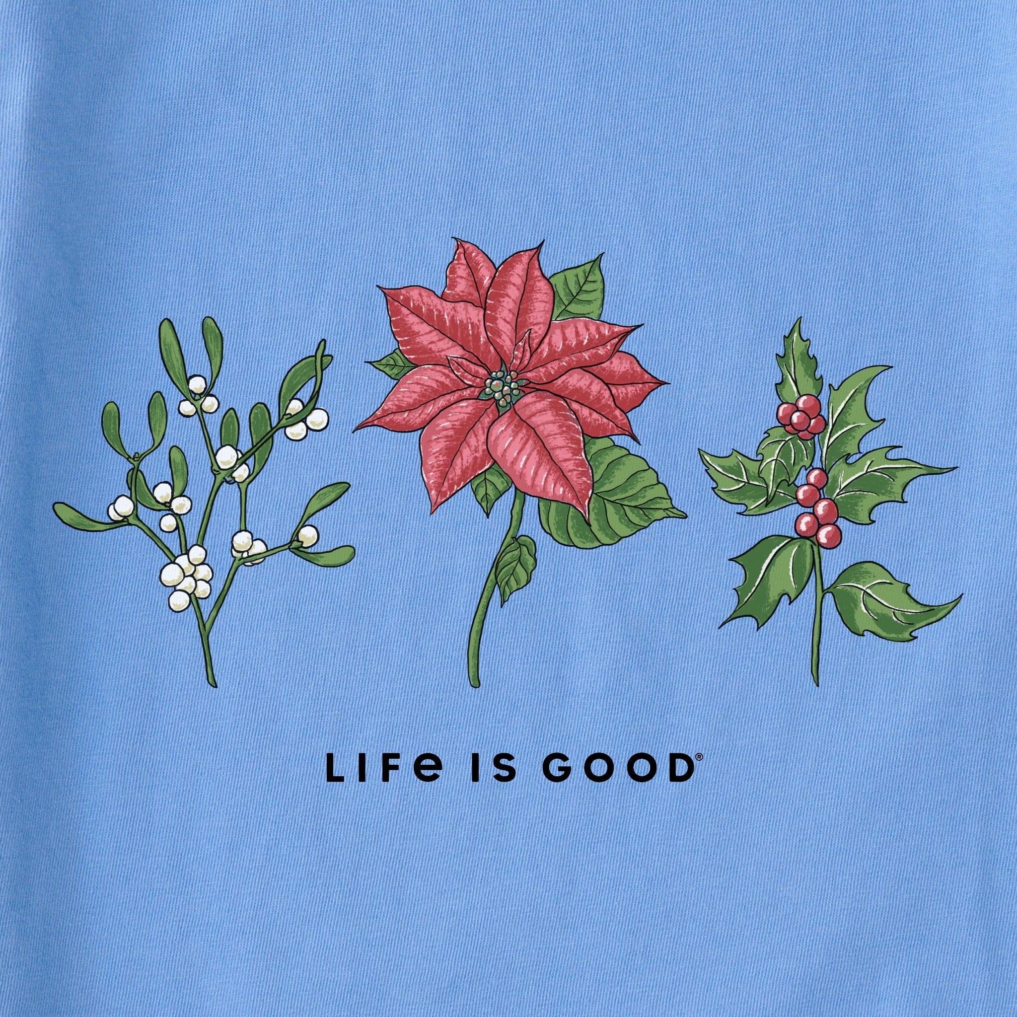 Women's Holiday Flowers Long Sleeve Crusher Tee