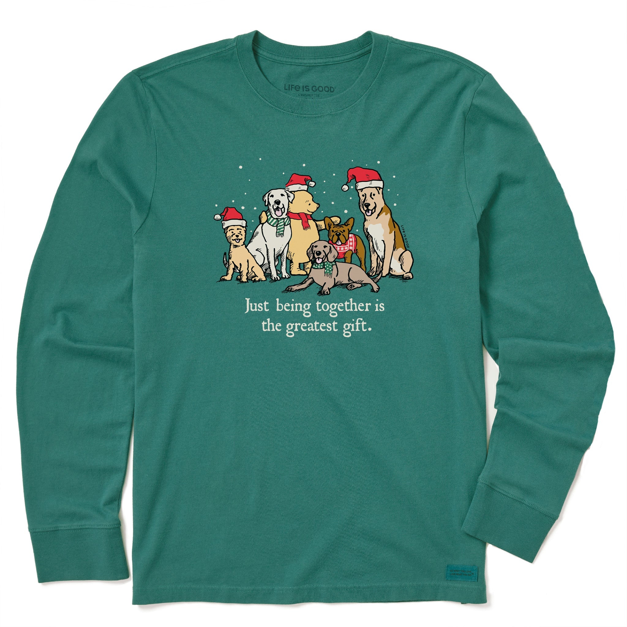 Men's Winnie & Dogs Being Together is the Greatest Gift Long Sleeve Crusher Tee