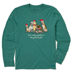 Men's Winnie & Dogs Being Together is the Greatest Gift Long Sleeve Crusher Tee