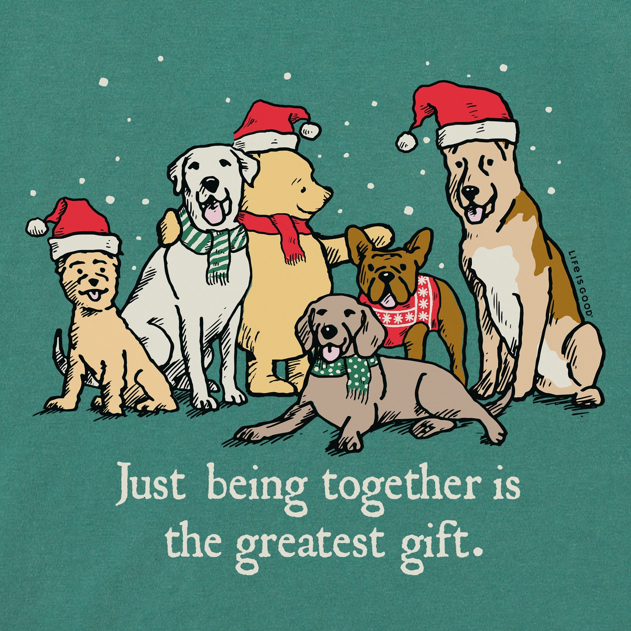 Men's Winnie & Dogs Being Together is the Greatest Gift Long Sleeve Crusher Tee