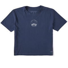 Women's Always Looking Up Celestial Short Sleeve Crusher Boxy Tee