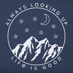 Women's Always Looking Up Celestial Short Sleeve Crusher Boxy Tee