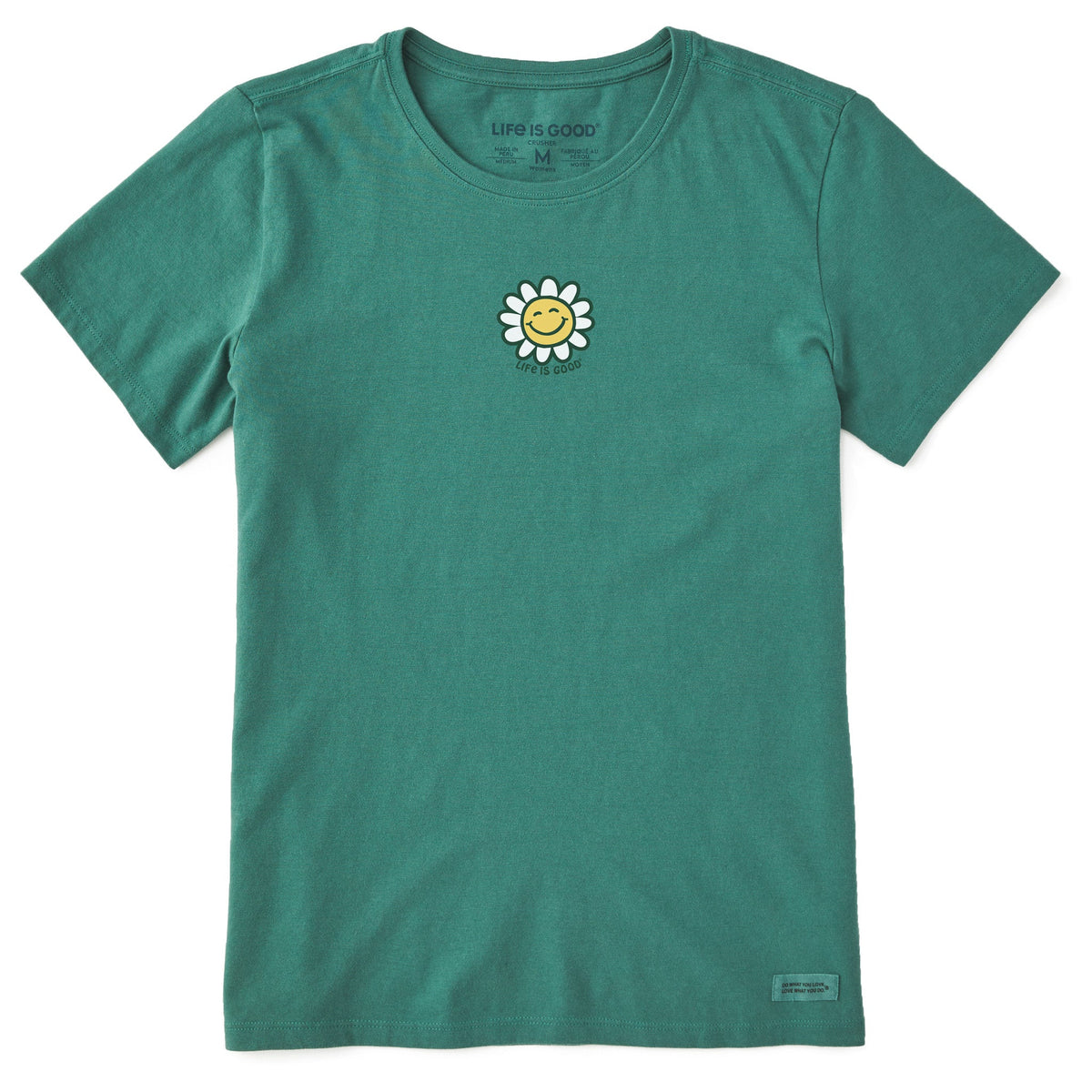Women's Happy Smile Daisy Short Sleeve Crusher Tee