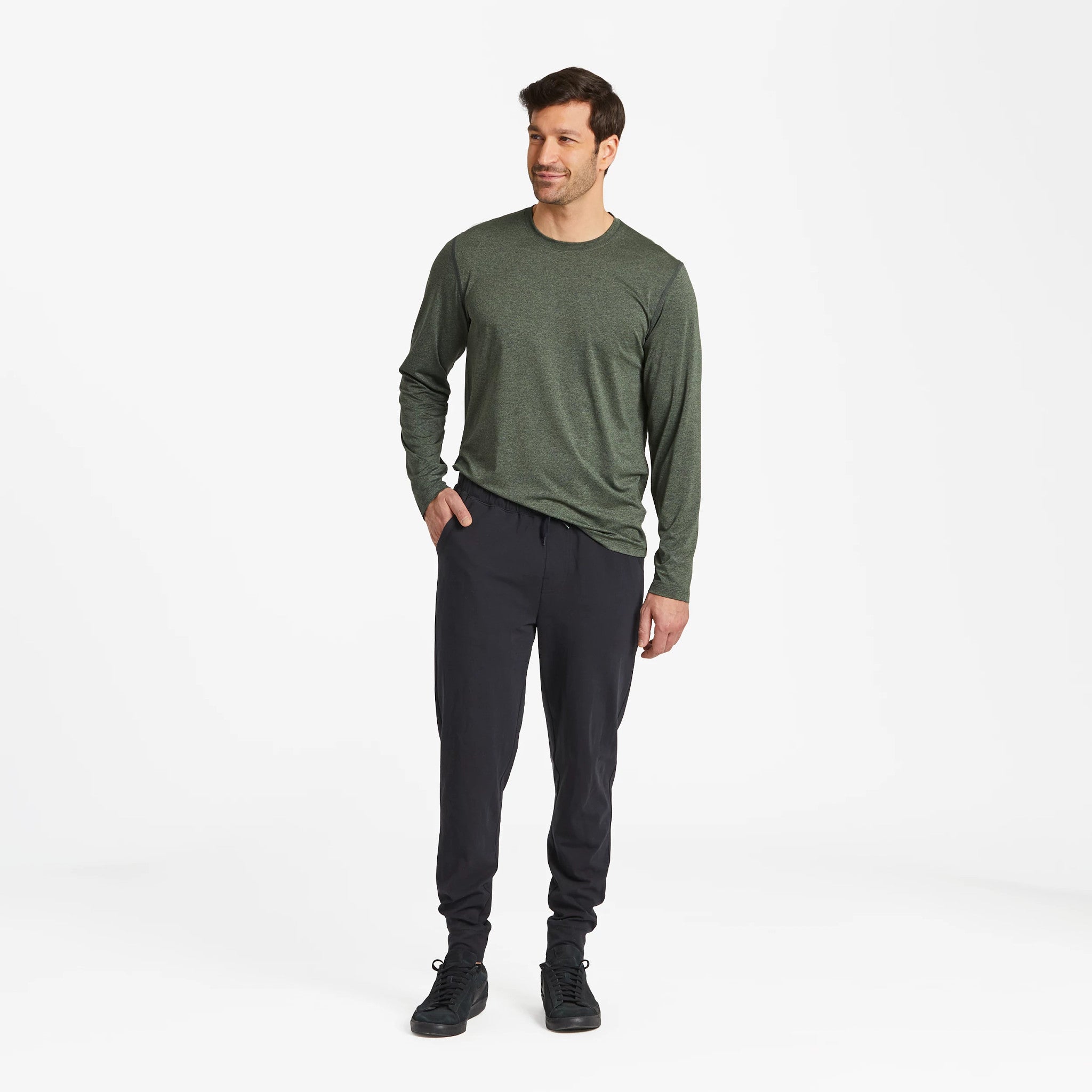 Men's Solid Long Sleeve Active Tee