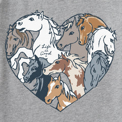 Women's Horses Heart Short Sleeve Vee