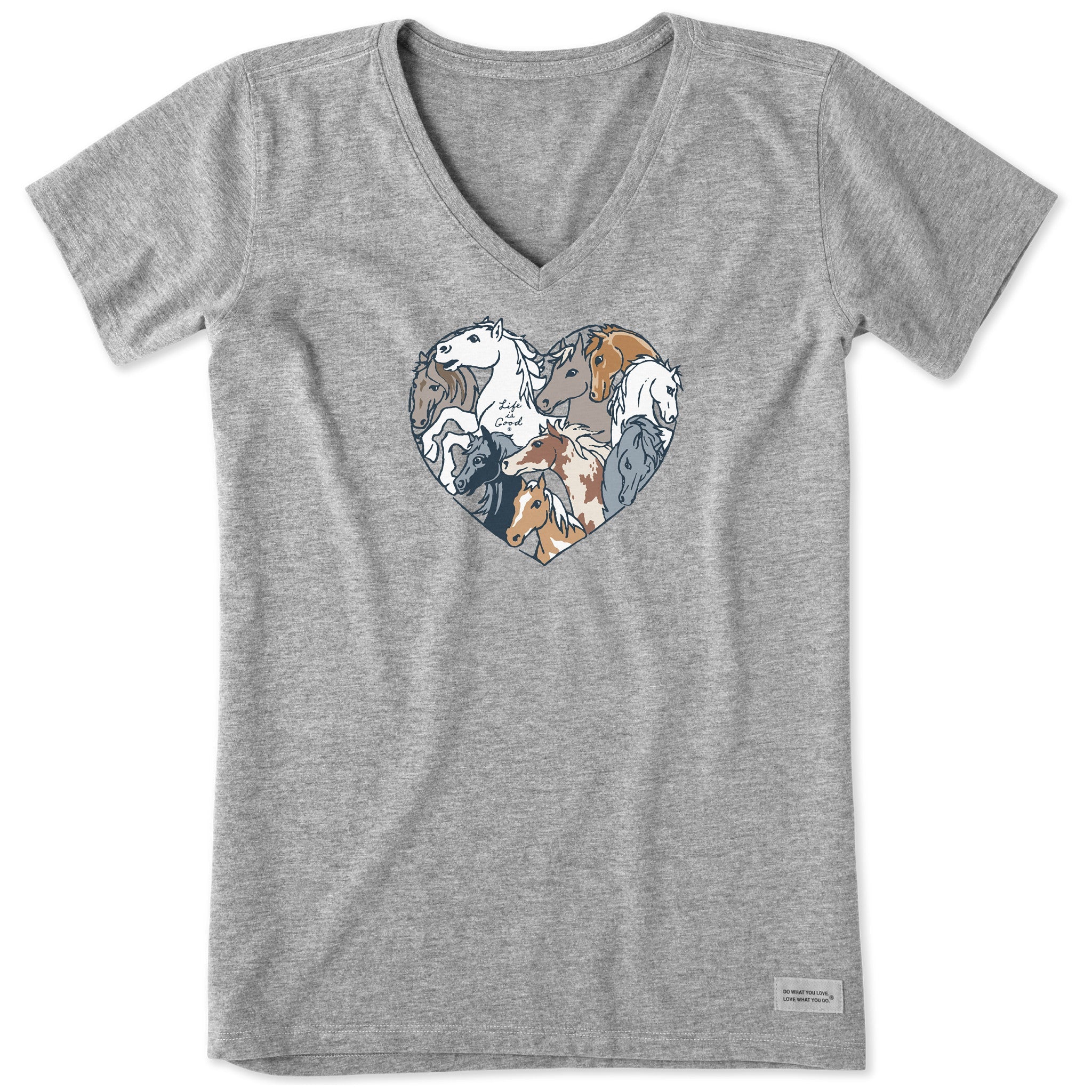Women's Horses Heart Short Sleeve Vee