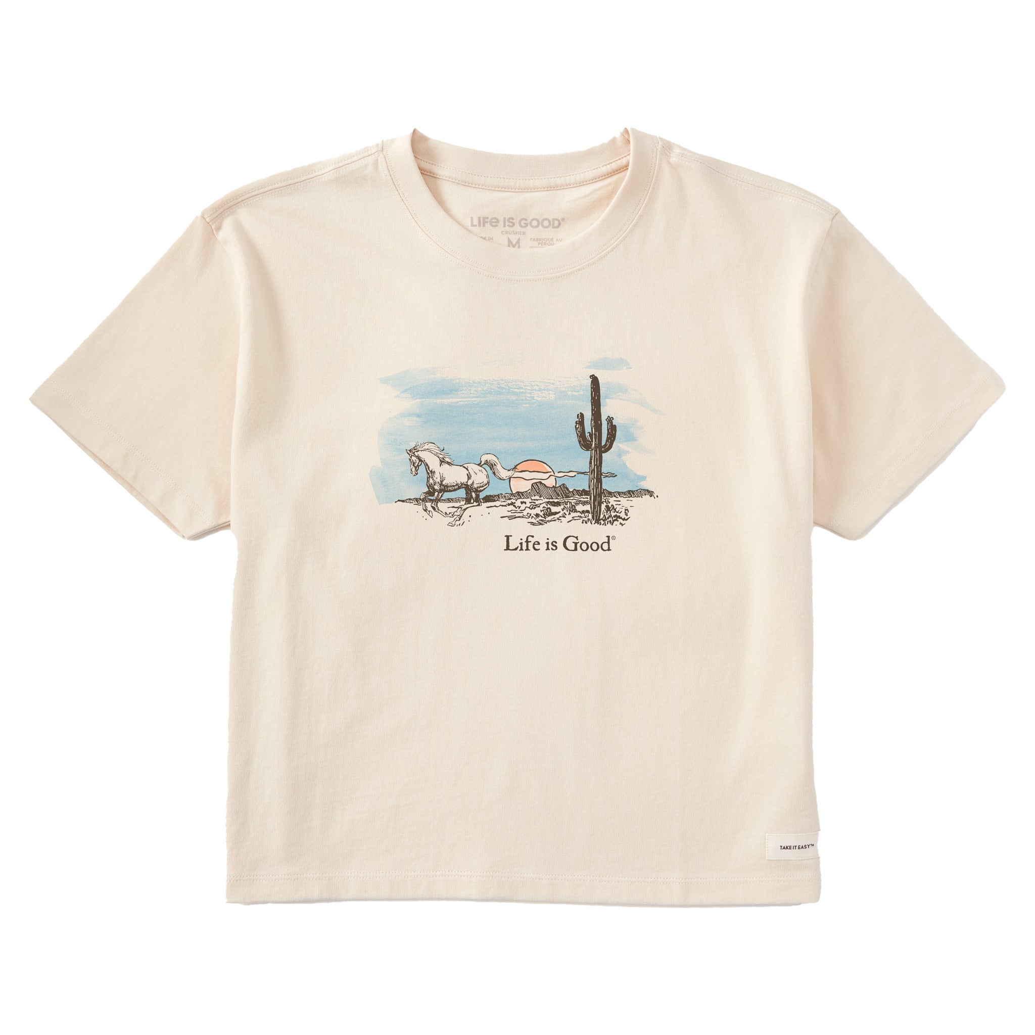 Women's Horse Cactus Short Sleeve Crusher Boxy Tee