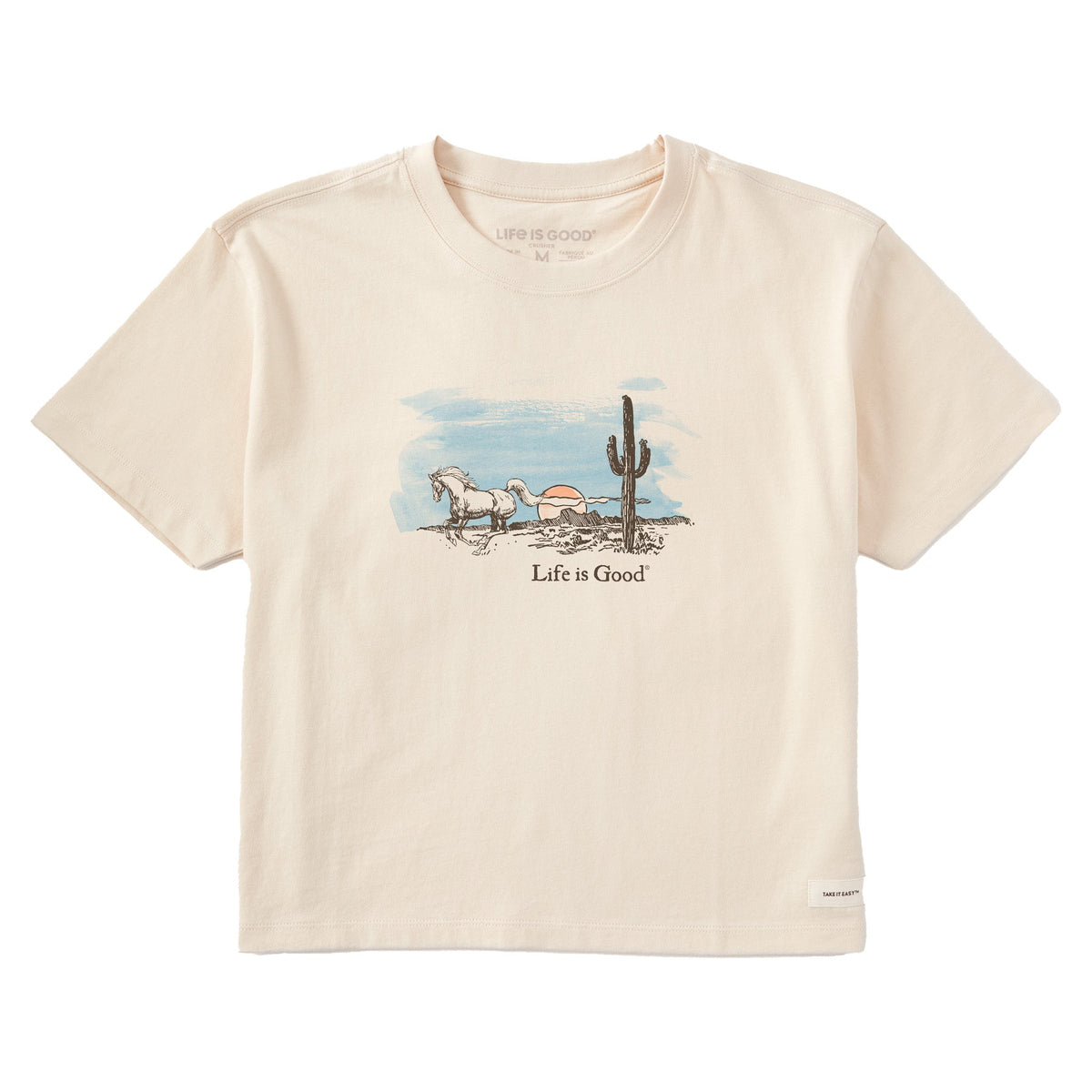 Women's Horse Cactus Short Sleeve Crusher Boxy Tee