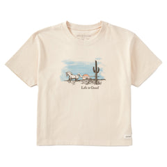 Women's Horse Cactus Short Sleeve Crusher Boxy Tee