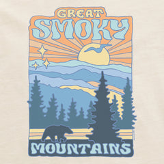 Women's Great Smoky Mountains Poster Short Sleeve Crusher Boxy Tee
