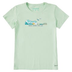 Women's Guitar Here Comes the Sun Short Sleeve Crusher Tee