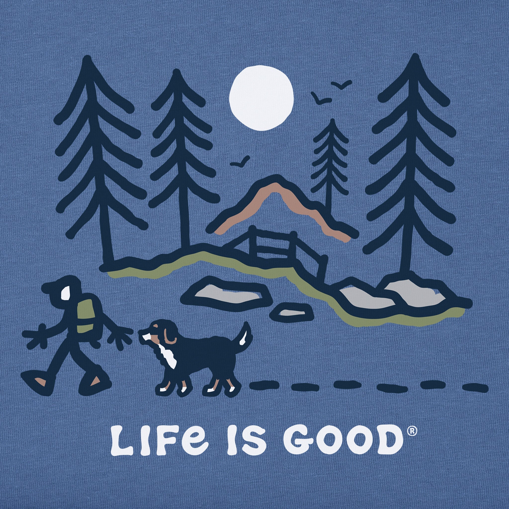 Kids Bernese Hiking Through the Woods Short Sleeve Crusher Tee